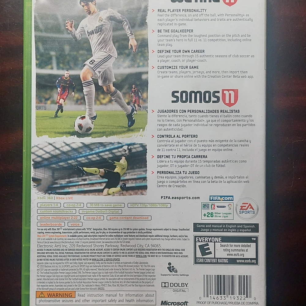 FIFA Soccer Game for Xbox 360 - Green Case